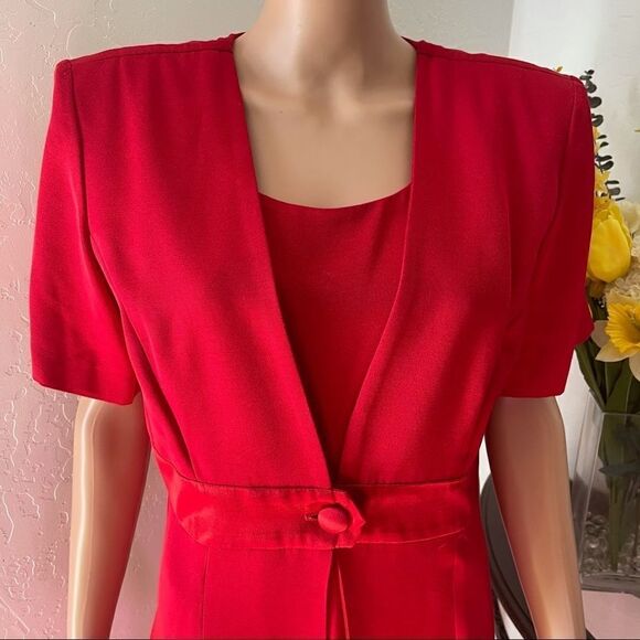 NWT Danny & Nicole 80’s Vintage Red Dress Size 14 - Picture 5 of 9